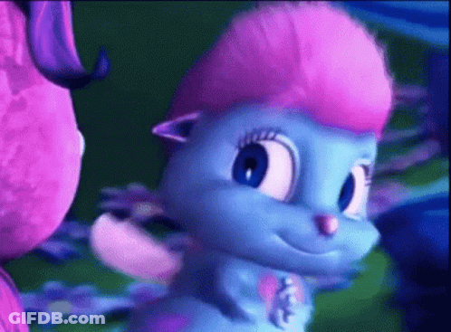 Cartoon Character With Pink Hair And Blue Eyes GIF