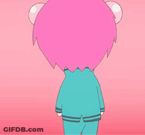 Cartoon Character With Pink Hair And Green Glasses GIF