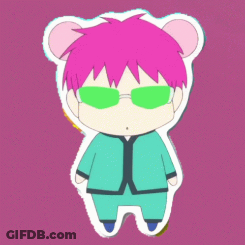 Cartoon Character With Pink Hair And Green Sunglasses GIF