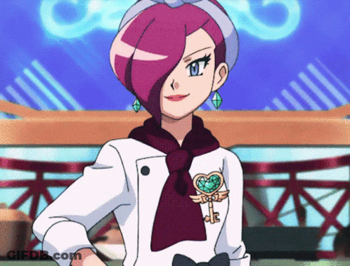 Cartoon Character With Pink Hair And Key Pin GIF