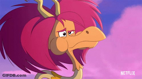 Cartoon Character With Pink Hair And Netflix Logo GIF
