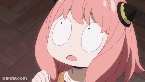 Cartoon Character With Pink Hair And White Eyes GIF