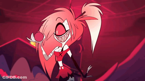 Cartoon Character With Pink Hair Holding Pink Object GIF
