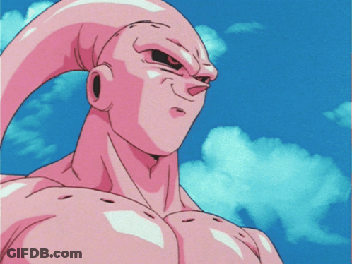 Cartoon Character With Pink Head And Muscles GIF