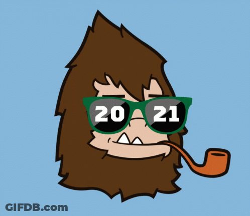 Cartoon Character With Pipe And Sunglasses Saying 2022 GIF
