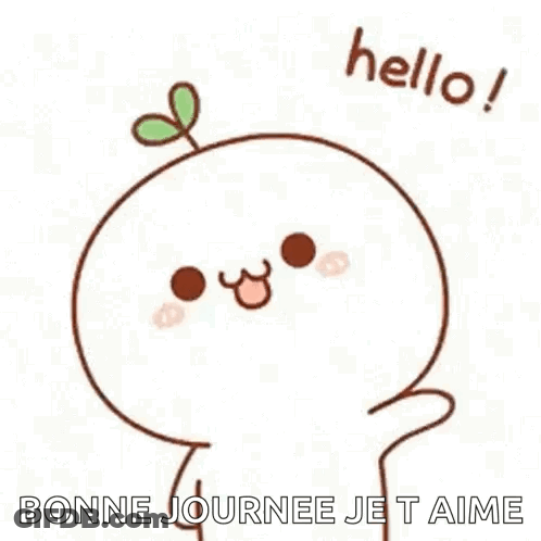 Cartoon Character With Plant Growing Out Of Head Saying Hello GIF