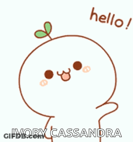 Cartoon Character With Plant On Head Says Hello Ivory Cassandra GIF