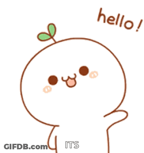 Cartoon Character With Plant Says Hello GIF