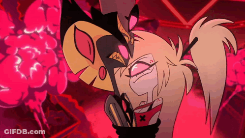 Cartoon Character With Ponytail Kissing Another GIF