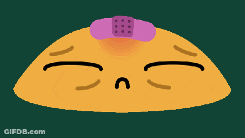 Cartoon Character With Purple Bandage On Head GIF