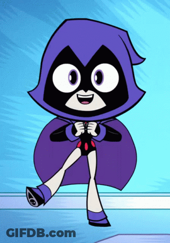 Cartoon Character With Purple Cape And Black Mask GIF