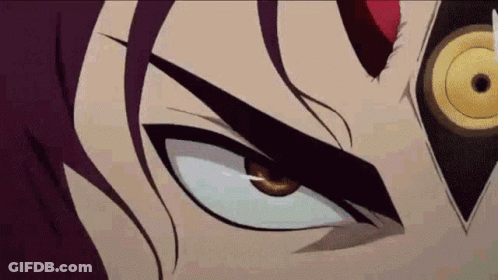 Cartoon Character With Purple Hair And Black Eye Close-Up GIF