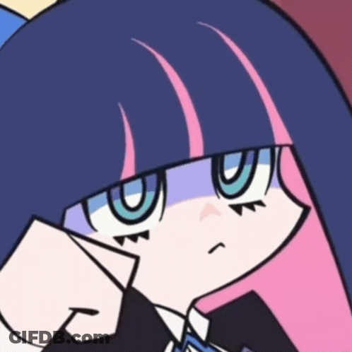 Cartoon Character With Purple Hair And Blue Eyes GIF