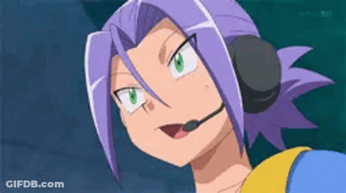 Cartoon Character With Purple Hair And Green Eyes GIF
