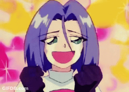 Cartoon Character With Purple Hair And Green Eyes GIF