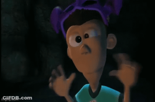 Cartoon Character With Purple Hair And Green Shirt GIF