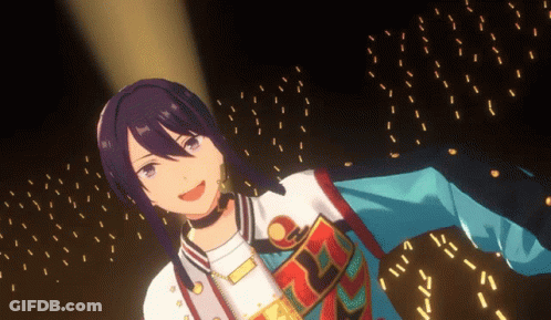 Cartoon Character With Purple Hair And Letter R On Shirt GIF