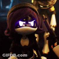 Cartoon Character With Purple Hair And Mask GIF