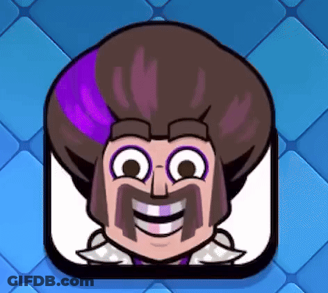 Cartoon Character With Purple Hair And Mustache Smiling GIF