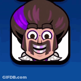 Cartoon Character With Purple Hair And Mustache Smiling GIF