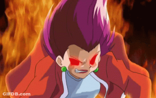 Cartoon Character With Purple Hair And Red Eyes GIF