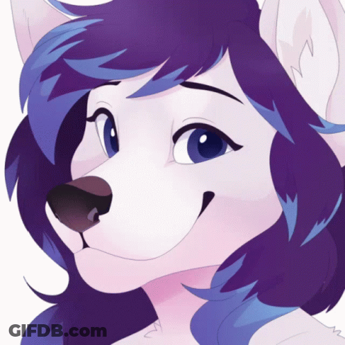 Cartoon Character With Purple Hair Close Up GIF