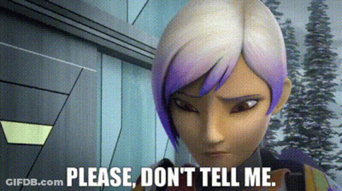 Cartoon Character With Purple Hair Saying Please Don T Tell Me GIF