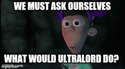 Cartoon Character With Purple Hair Says What Would Ultralord Do GIF