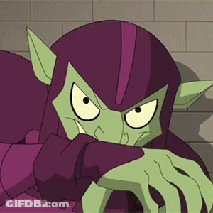 Cartoon Character With Purple Helmet And Green Ears GIF