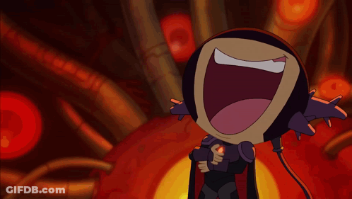 Cartoon Character With Purple Helmet And Red Cape GIF