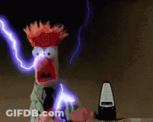 Cartoon Character With Purple Lightning Bolt GIF