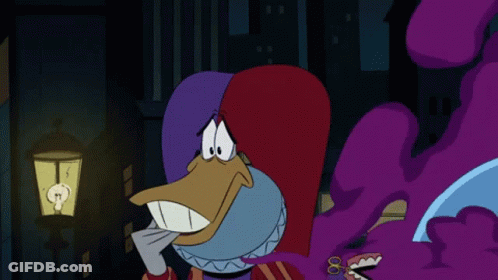 Cartoon Character With Purple Smoke GIF