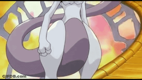 Cartoon Character With Purple Tail By Yellow Circle GIF