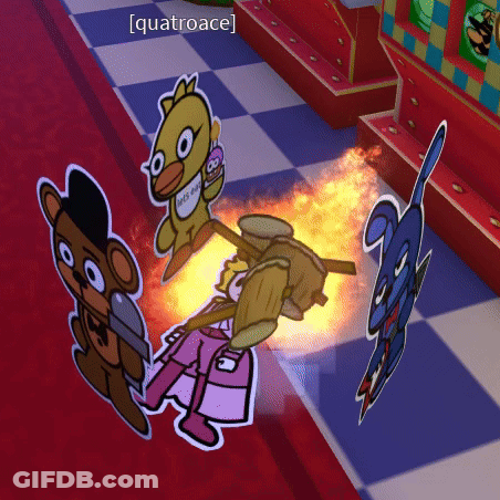 Cartoon Character With Quatroace On Bottom Right GIF