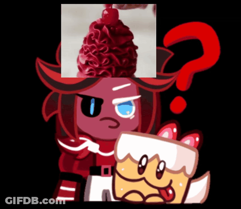 Cartoon Character With Question Mark And Cherry On Head GIF