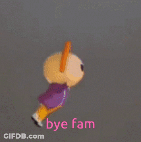 Cartoon Character With Rainbow Bye Fam GIF