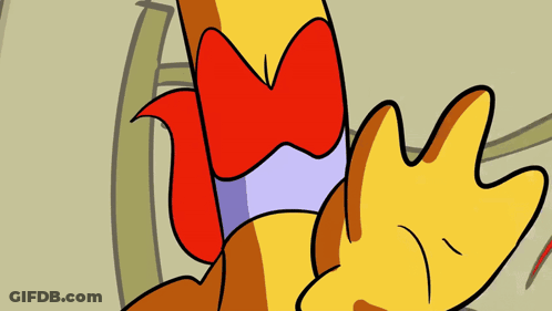 Cartoon Character With Red Bow On Head GIF