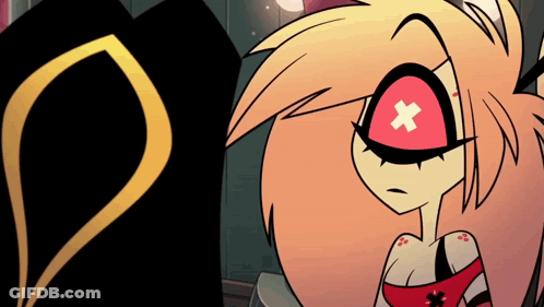 Cartoon Character With Red Cross On Eye GIF
