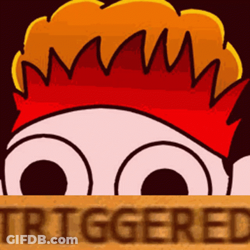 Cartoon Character With Red Crown Saying Triggered GIF