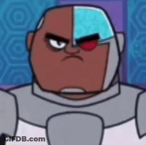 Cartoon Character With Red Eye And Robot Suit GIF