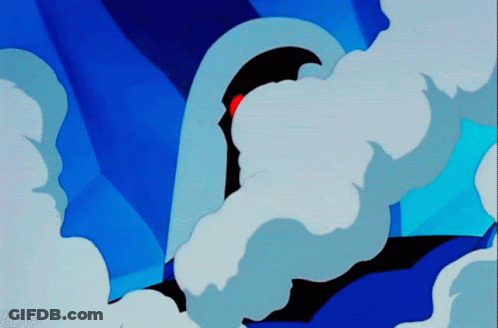 Cartoon Character With Red Eye And Smoke GIF