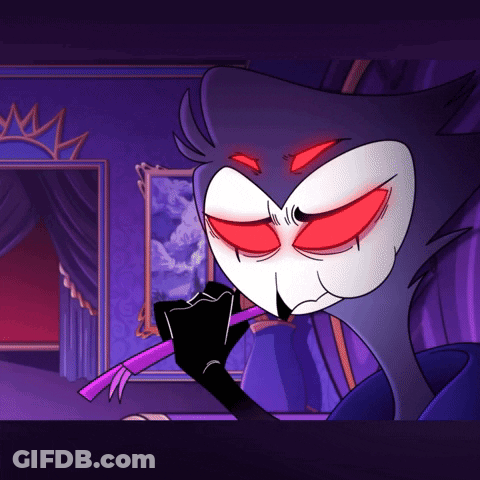 Cartoon Character With Red Eyes And Black Hand GIF