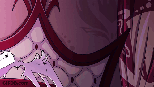 Cartoon Character With Red Eyes And Crown Covering Mouth GIF