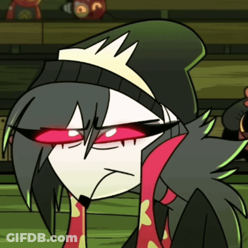 Cartoon Character With Red Eyes And Crown On Hat GIF