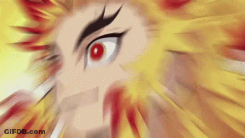 Cartoon Character With Red Eyes And Flame GIF