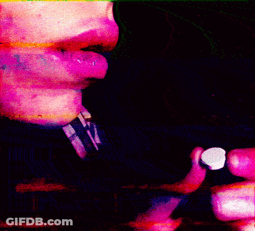 Cartoon Character With Red Eyes On Purple Background GIF