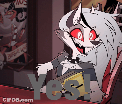Cartoon Character With Red Eyes Saying Yes GIF