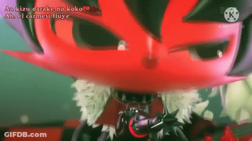 Cartoon Character With Red Face And Purple Head GIF