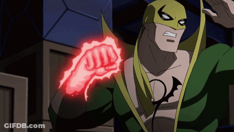 Cartoon Character With Red Fist GIF