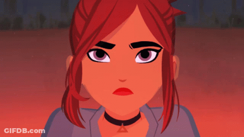 Cartoon Character With Red Hair And Choker GIF